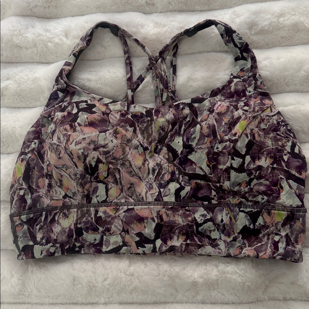 Lulu Multicolor Abstract Print Sports Bra
